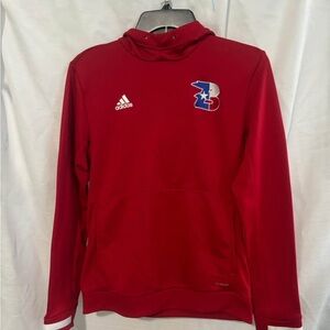 Adidas Red Men's Sweater Pullover Hoodie Missing Drawstrings Size S Small